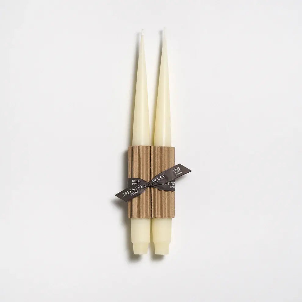 Apollo Taper Handmade Beeswax Candles: Cream