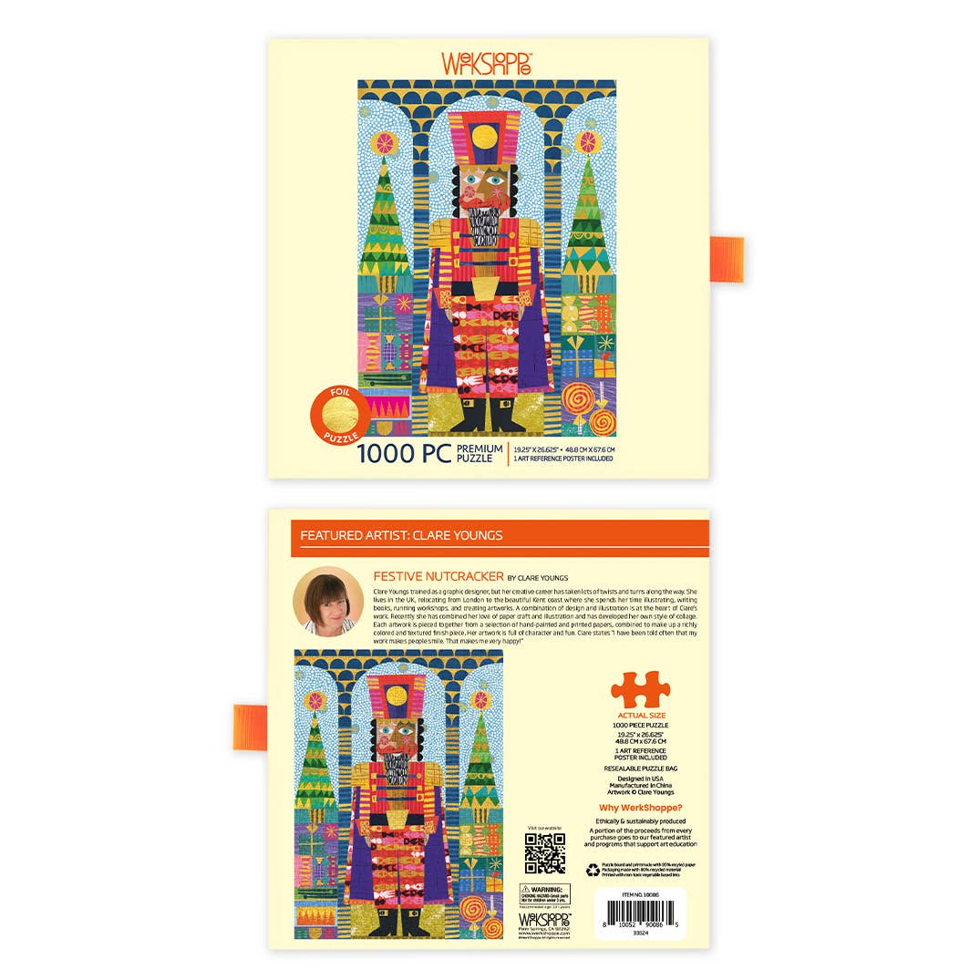 Festive Nutcracker Gold Foil 1000 Piece Holiday Puzzle