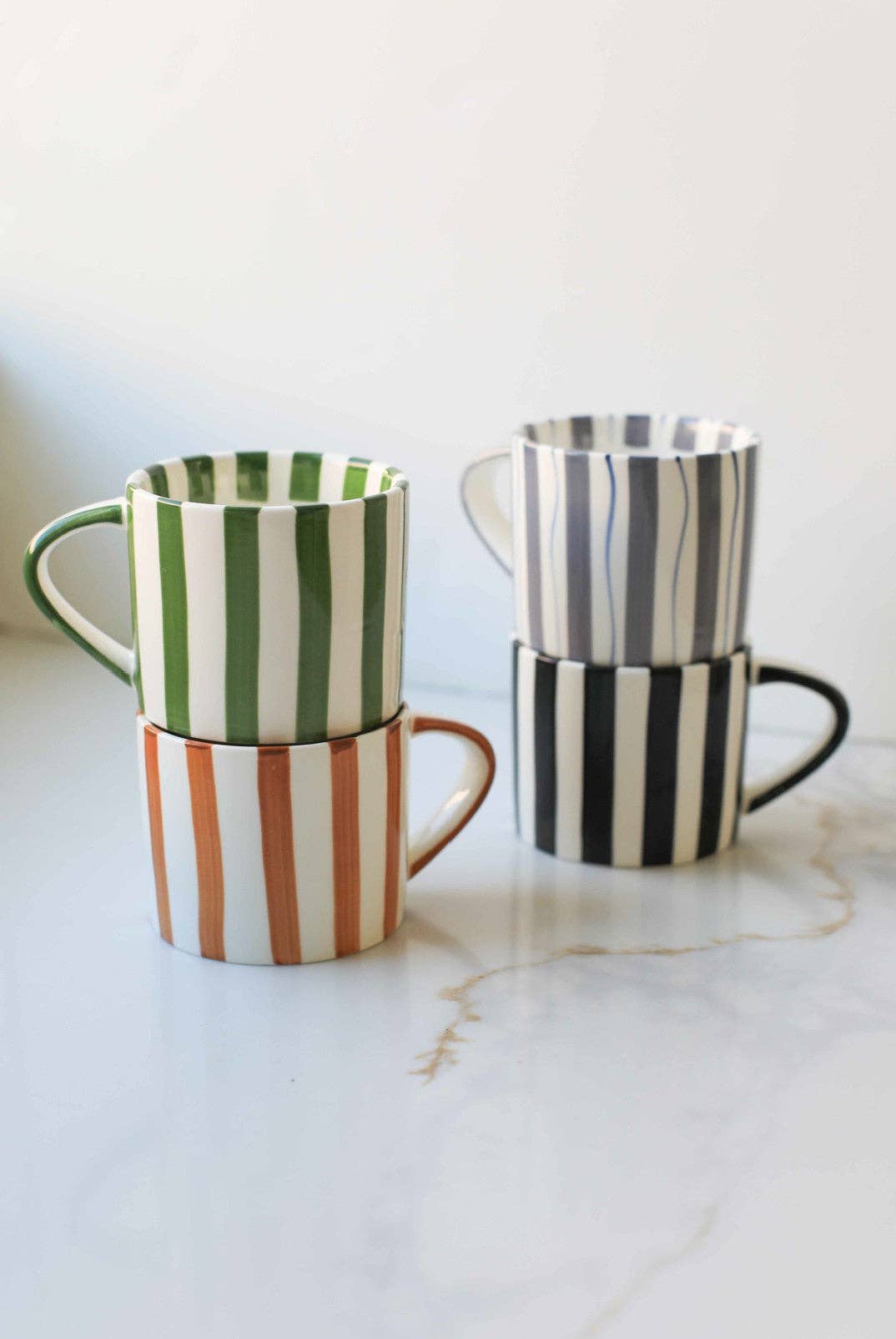 Simple Striped Mugs: Red
