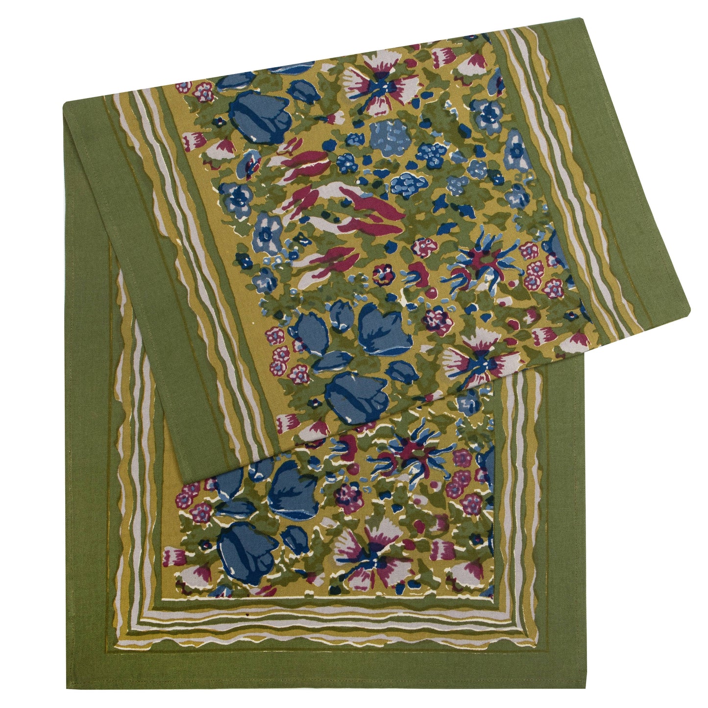 Jardin Blue & Vert | Table Runners: 16" x 90"