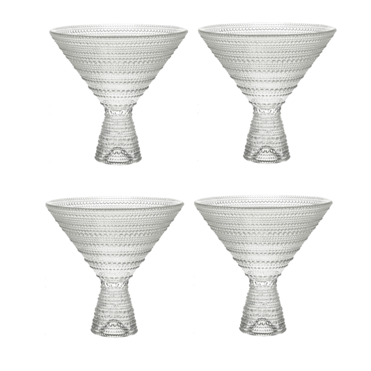 Clear Hobnail Martini Glass -9oz