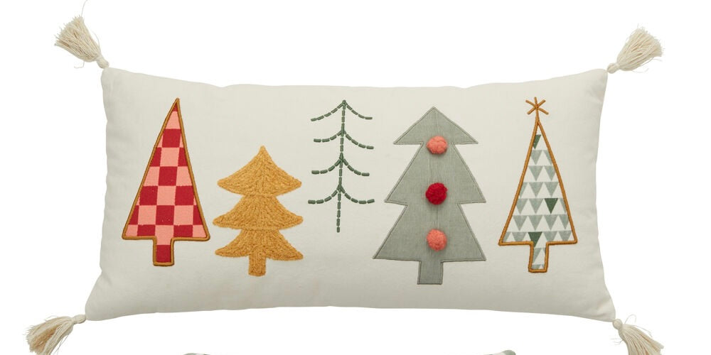 Bright Tree Holiday Pillow 24x12