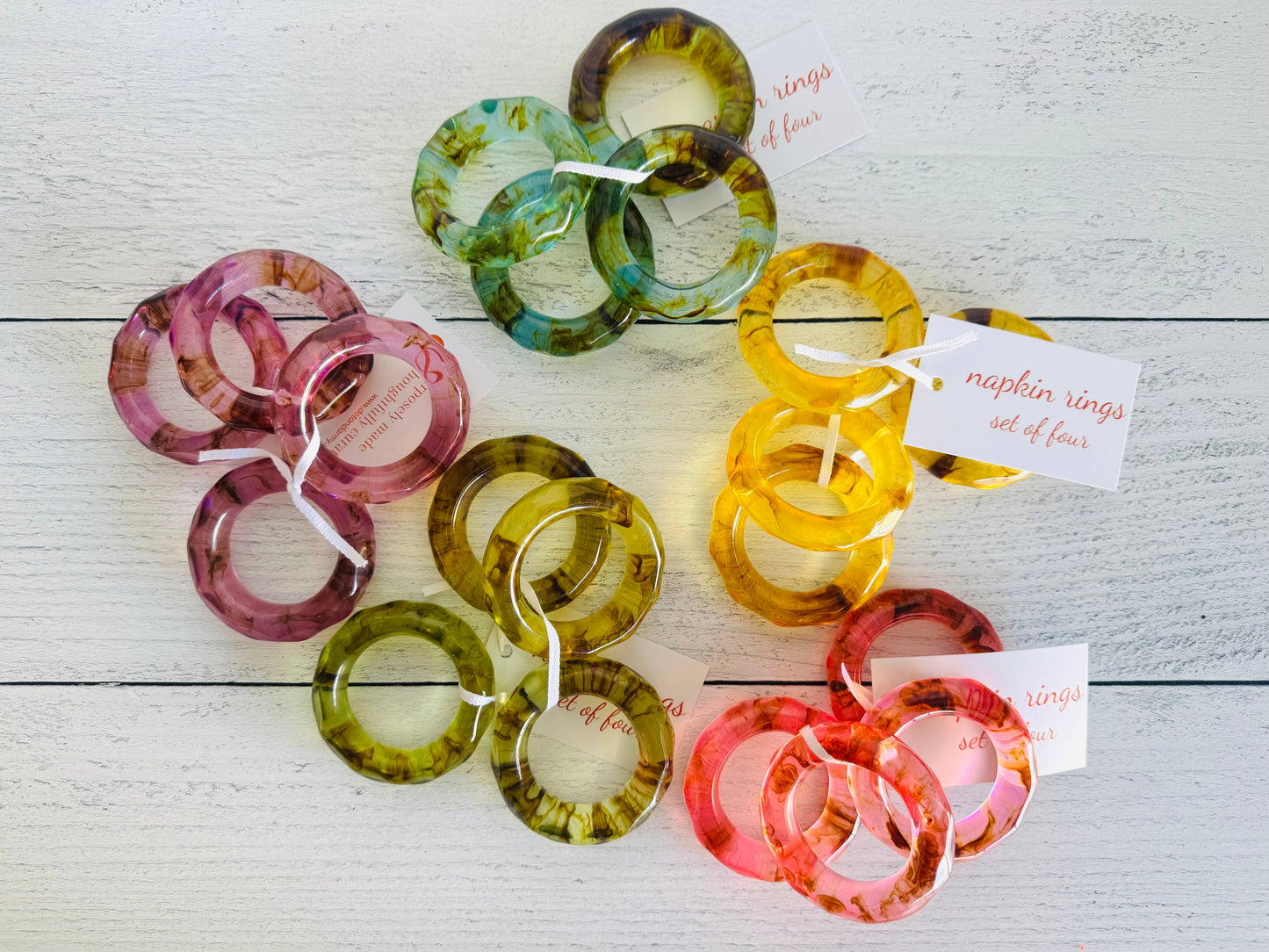 Element Napkin Rings- set of four: Honey