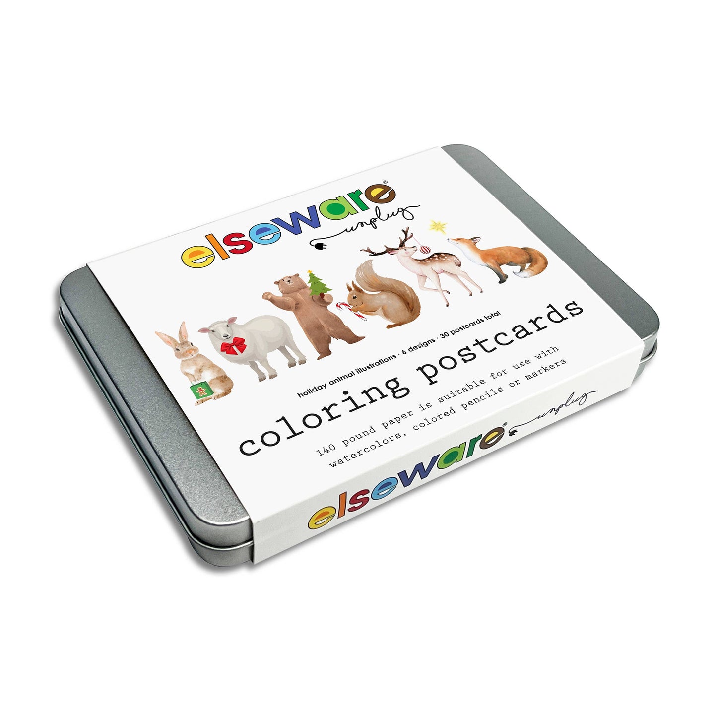Coloring Postcards w/ 6 Winter Animal Designs (30cards)