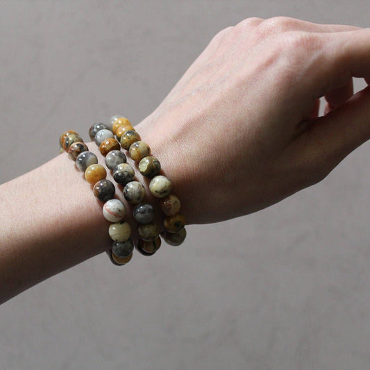 Crazy Lace Agate Bracelet 8mm or 6mm - Crystals & Stones: 8mm