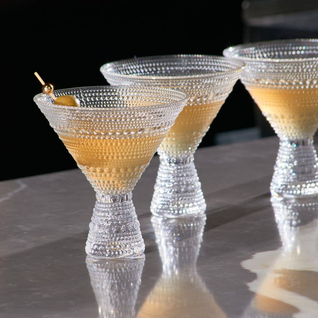 Clear Hobnail Martini Glass -9oz