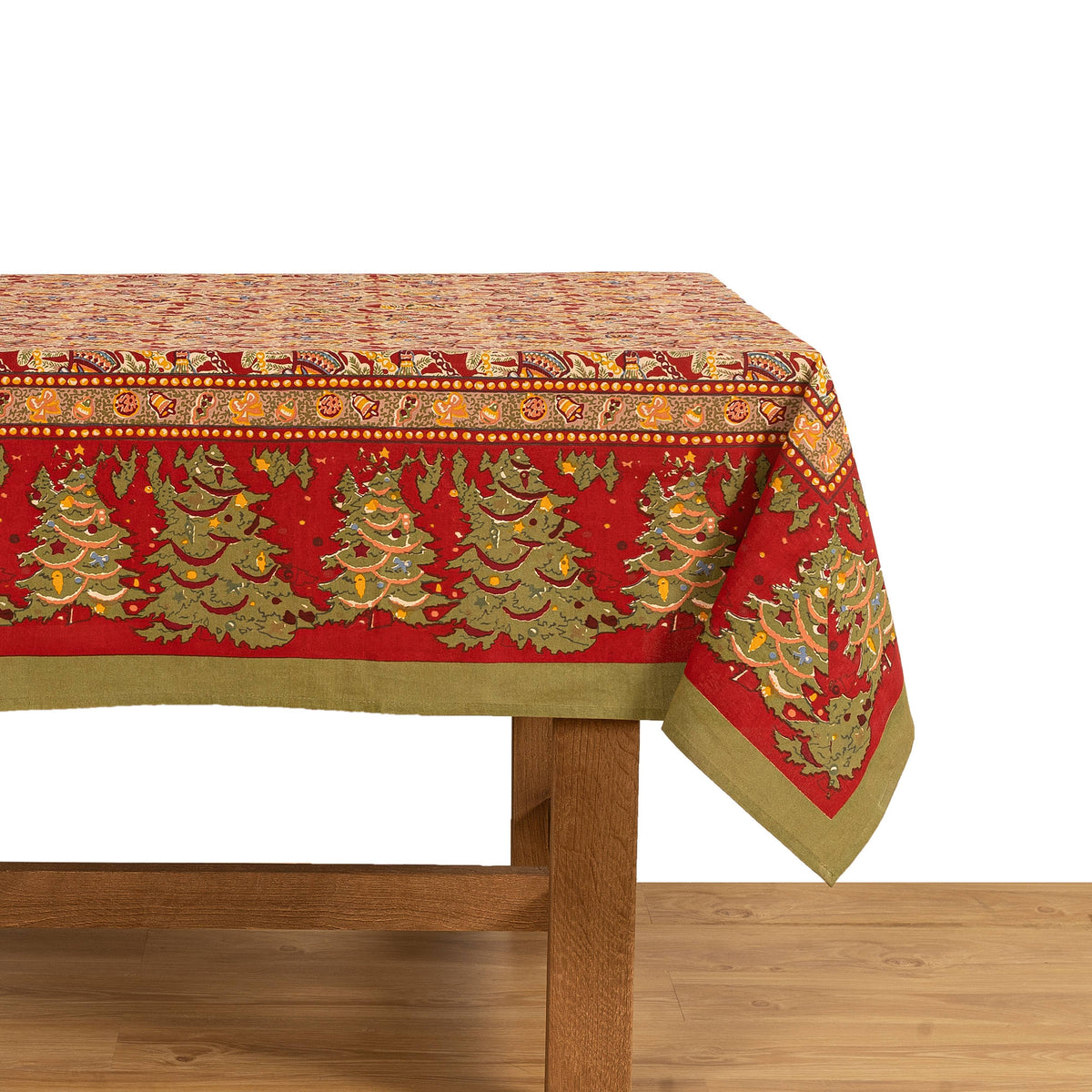 Noel Red & Green | French Tablecloths: 71" x 106"