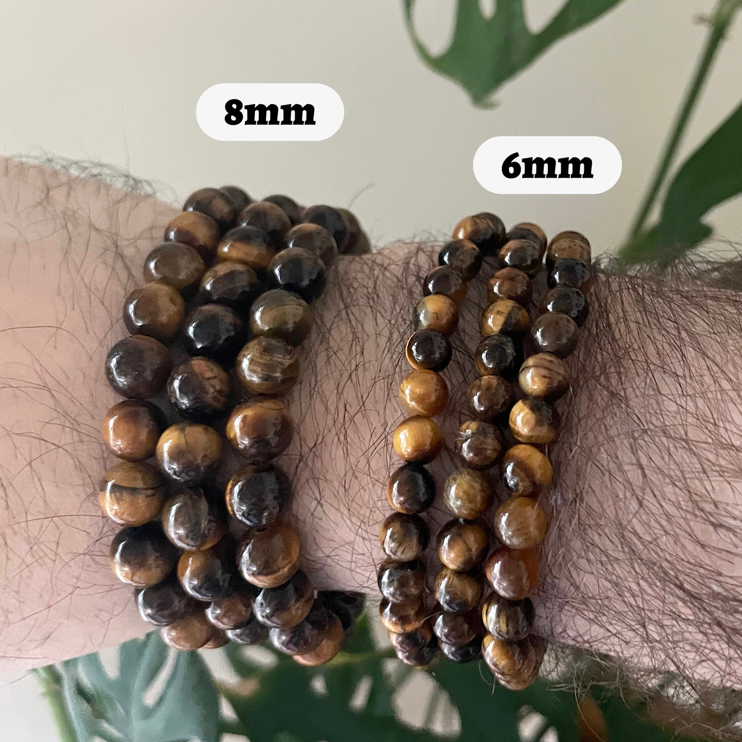 Tiger's Eye Bracelet 4mm/6mm/8mm - Crystals & Stones: 8mm