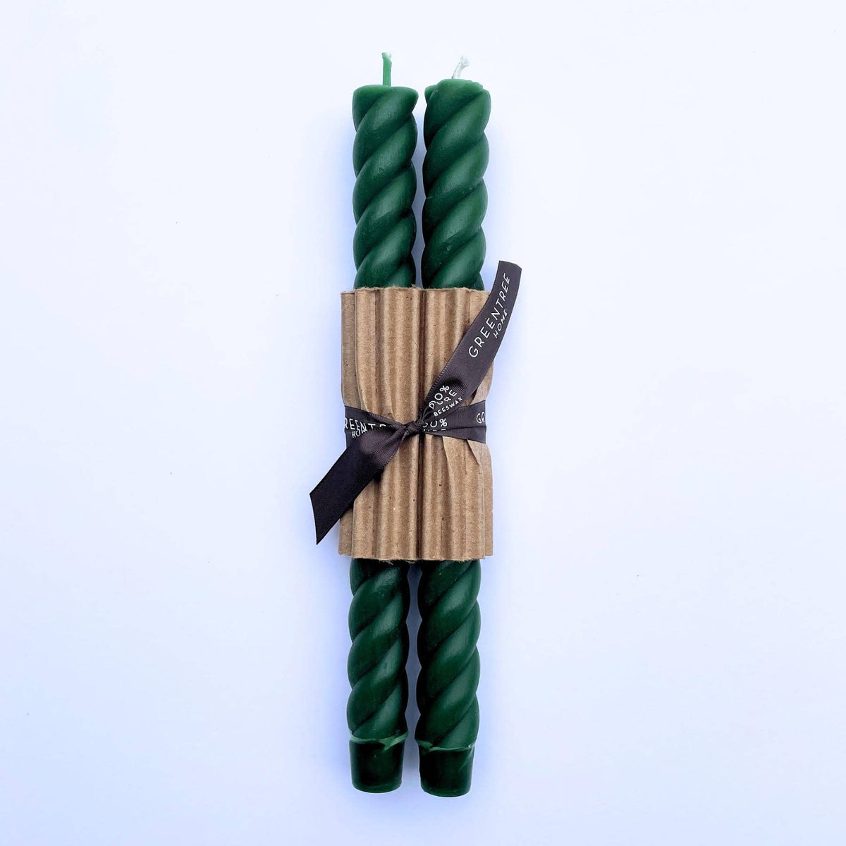 Apollo Taper Handmade Beeswax Candles: Rhubarb