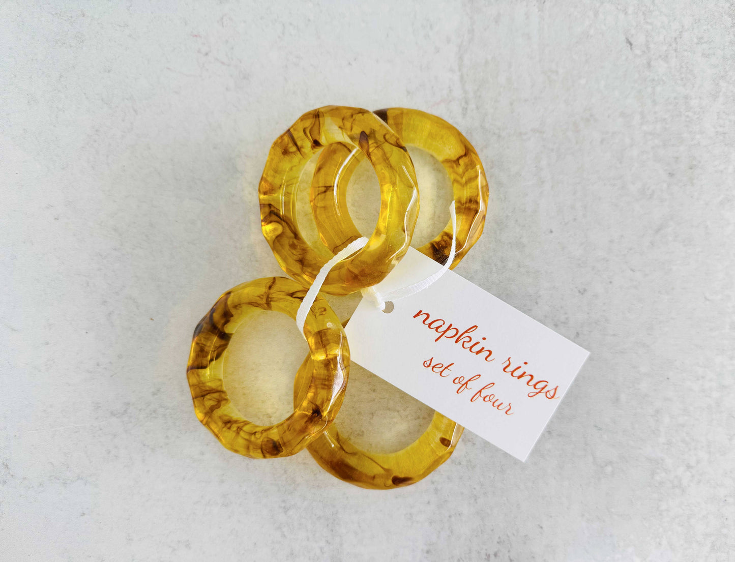 Element Napkin Rings- set of four: Honey