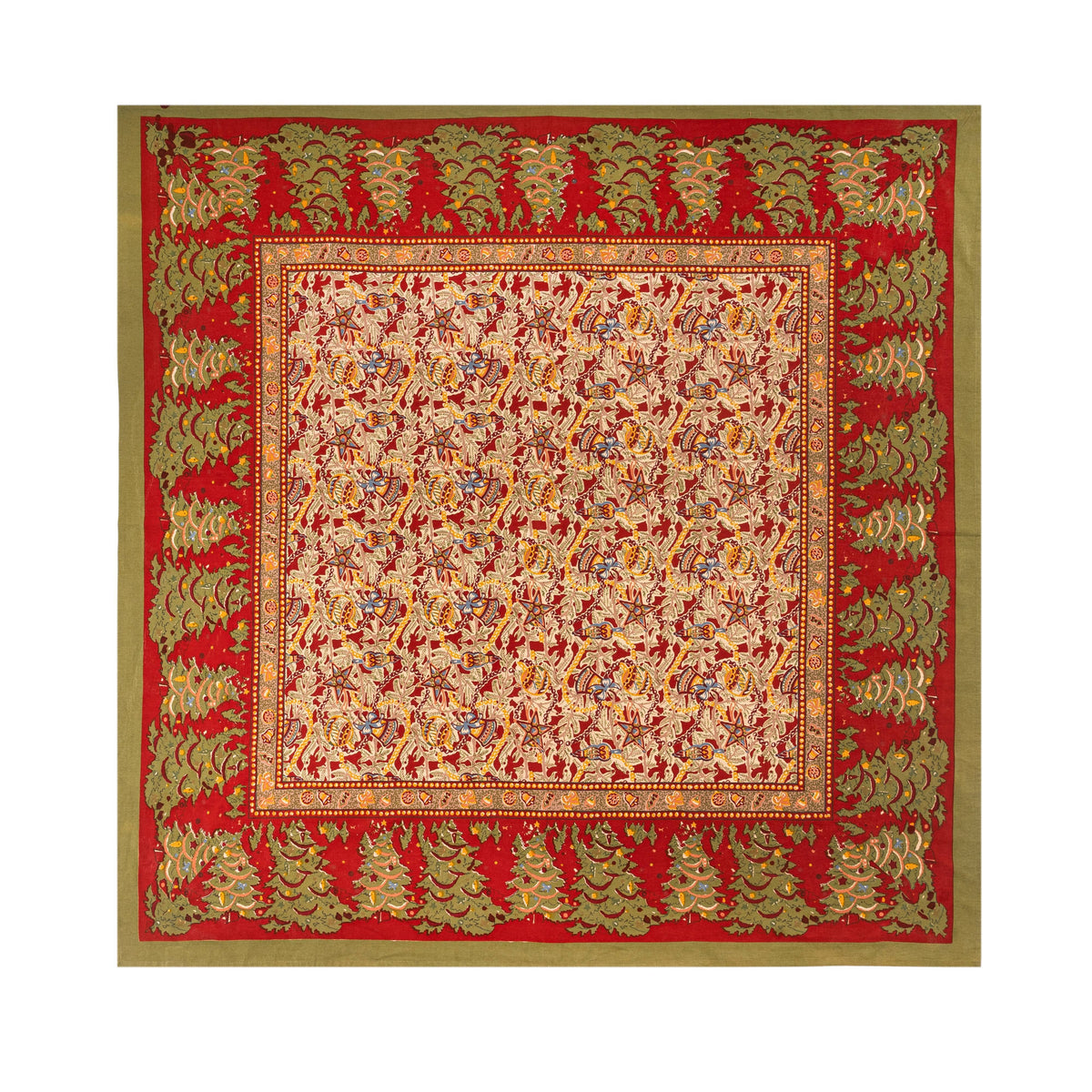Noel Red & Green | French Tablecloths: 71" x 106"