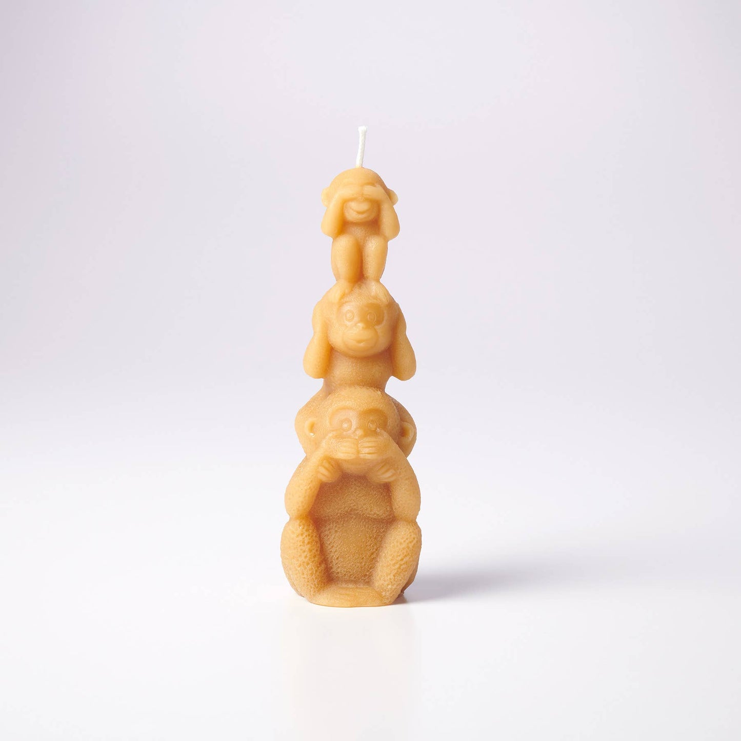Wise Monkey Handmade Beeswax Sculptural Animal Candle: Bamboo