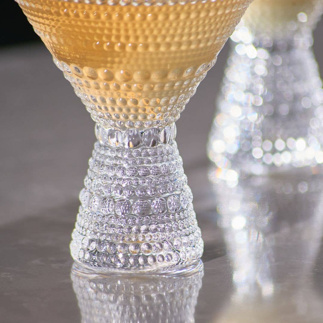 Clear Hobnail Martini Glass -9oz