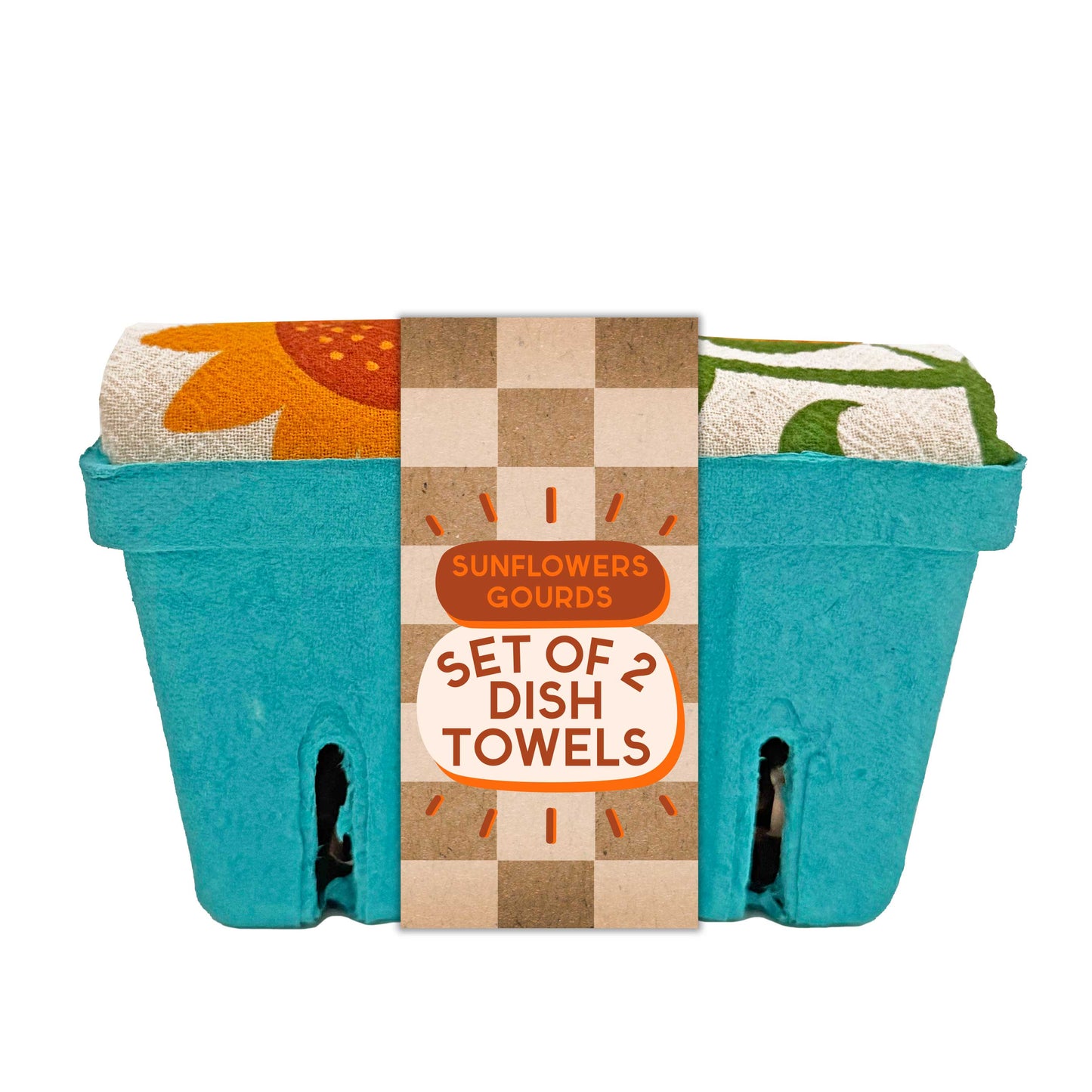 HAPPY HARVEST  (Sunflower, Pumpkin) - Tea Towel Set of 2
