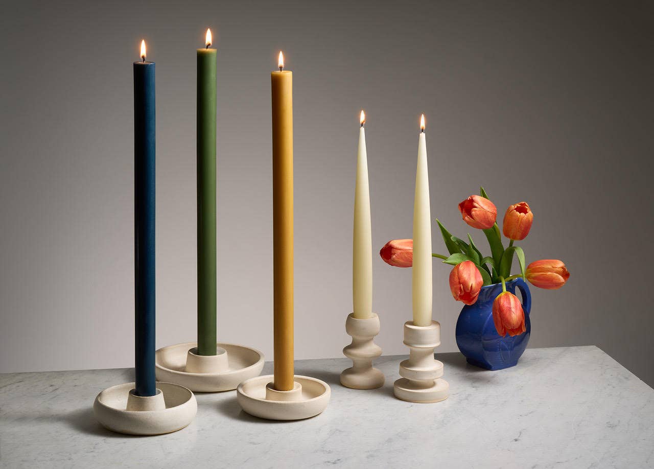 Apollo Taper Handmade Beeswax Candles: Cream