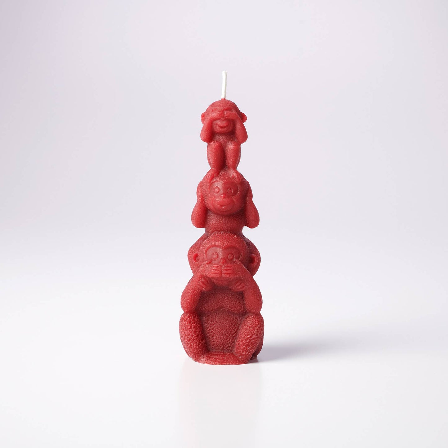 Wise Monkey Handmade Beeswax Sculptural Animal Candle: Bamboo