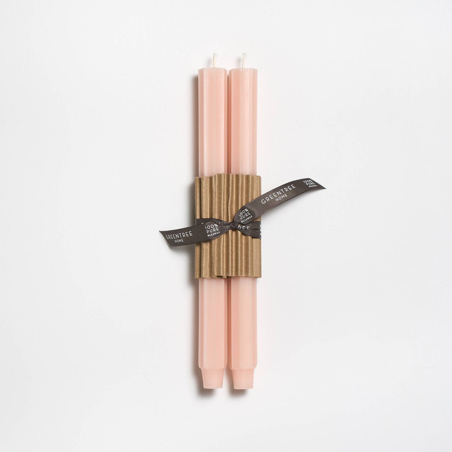 12" Fluted Church Taper Handmade Beeswax Candles: Blueslate