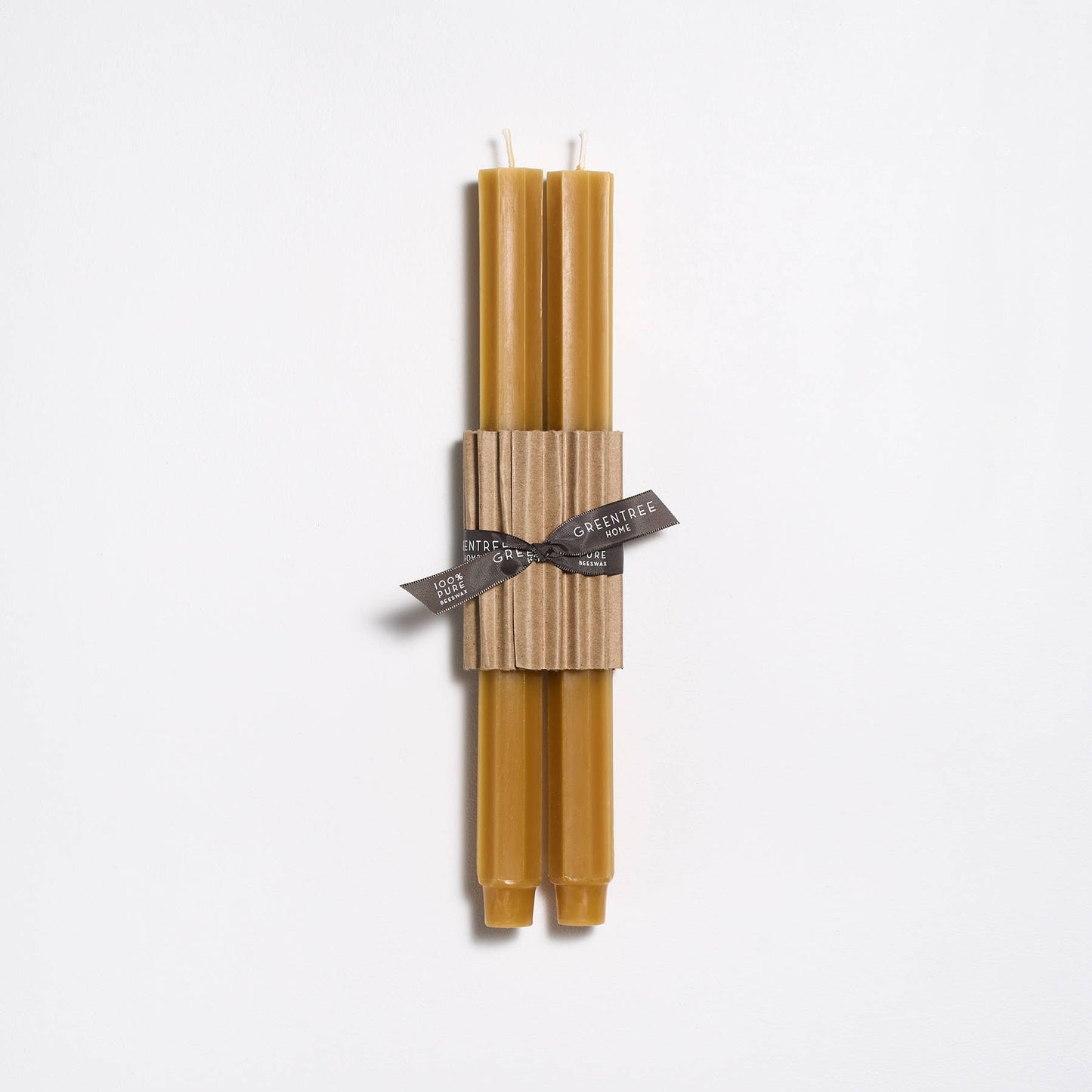 12" Fluted Church Taper Handmade Beeswax Candles: Blueslate