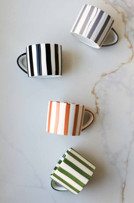 Simple Striped Mugs: Red
