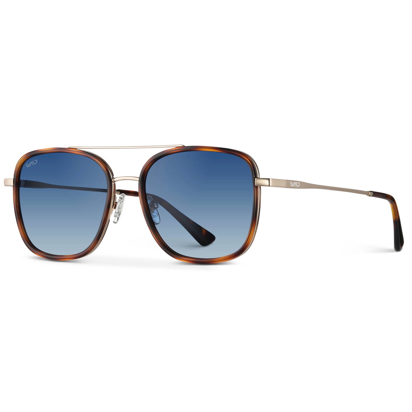Gia - Women's Square Frame Sunglasses : Crystal Cobalt / Brown Lens