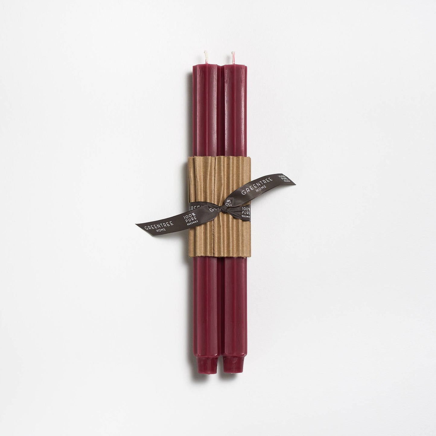 12" Fluted Church Taper Handmade Beeswax Candles: Blueslate