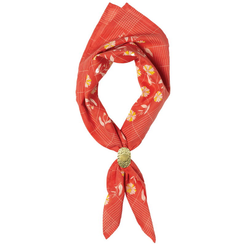 Cotton Voile Bandana - “Hope Dies Last” - poppy - Scarf