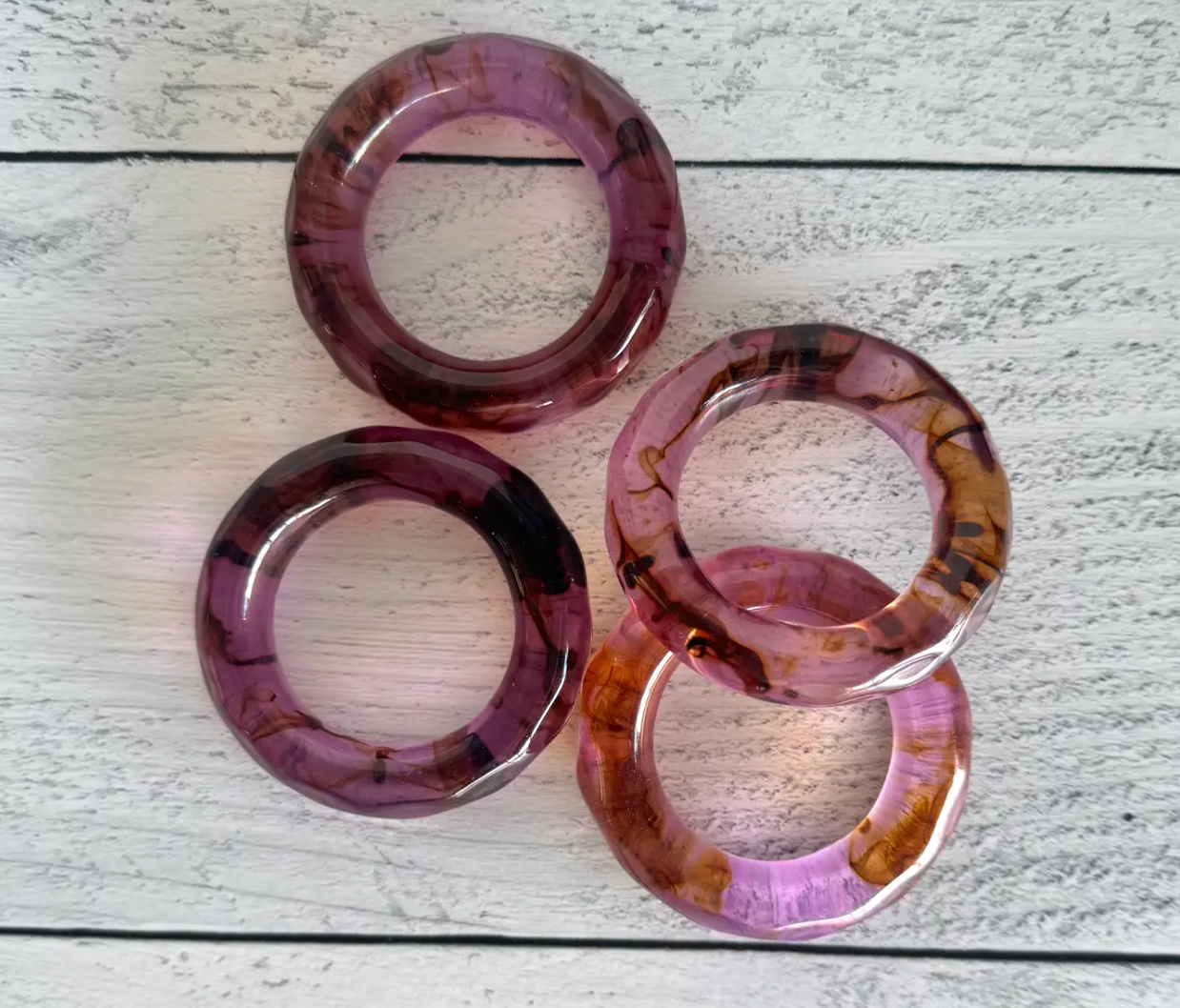 Napkin Rings, set of four- Elements: Moss