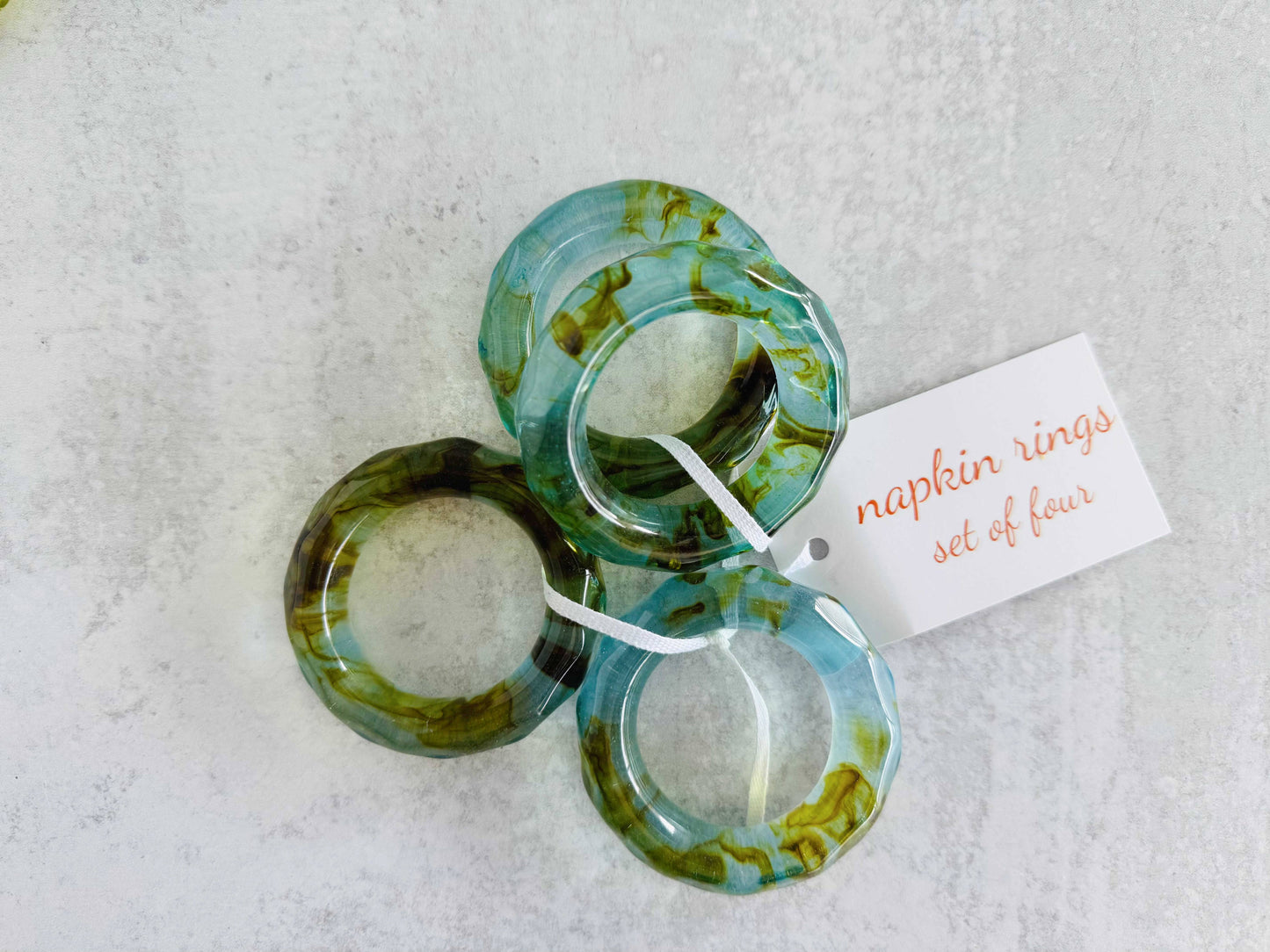 Element Napkin Rings- set of four: Honey