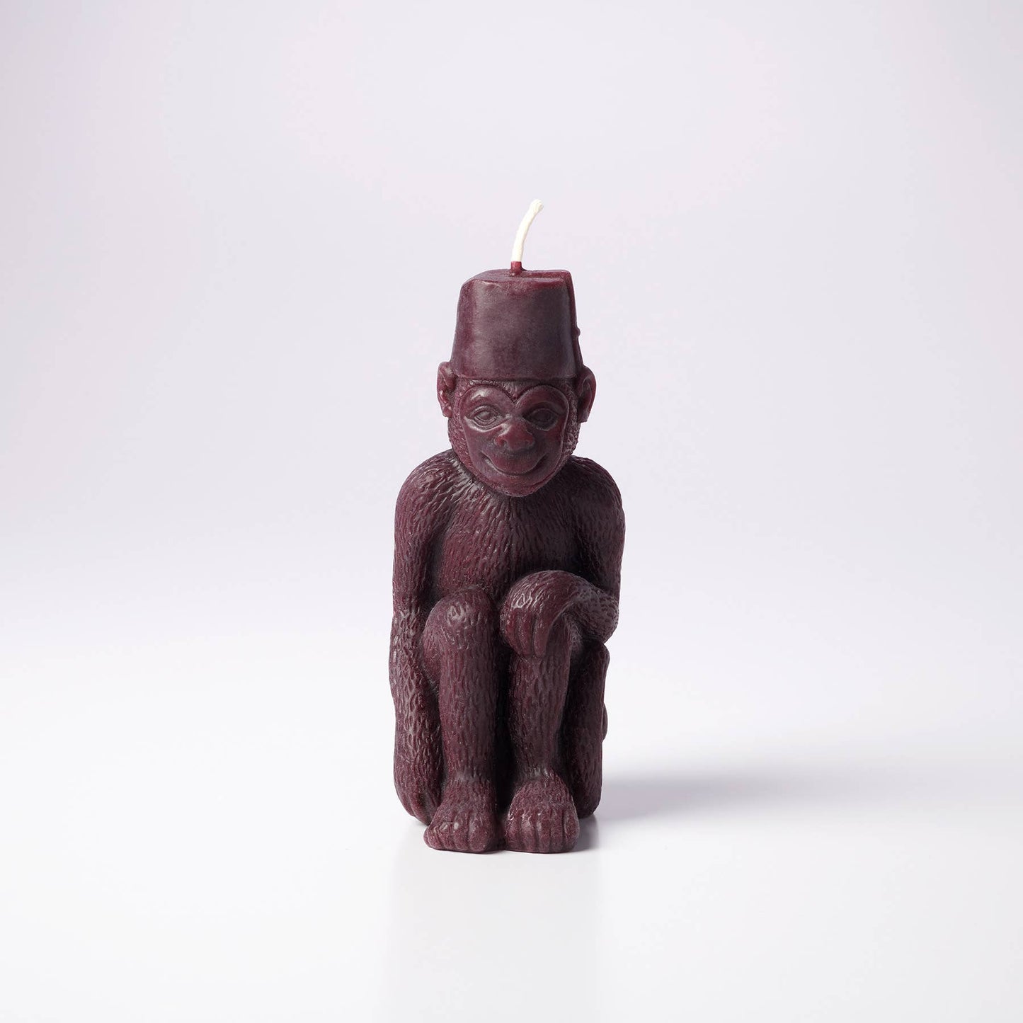 Monkey with a Fez Handmade Beeswax Sculptural Animal Candle: Cobalt