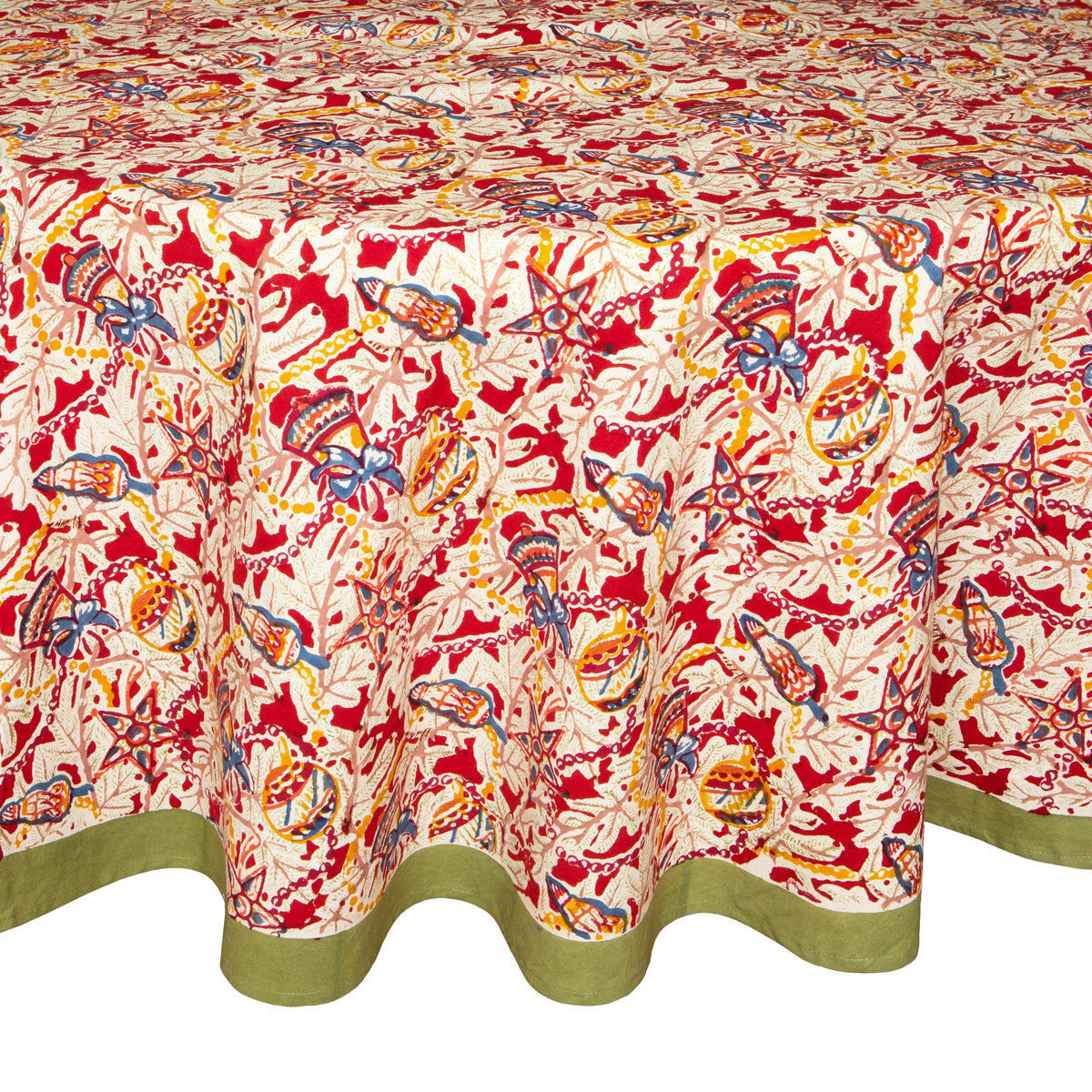 Noel Red & Green | French Tablecloths: 71" x 106"