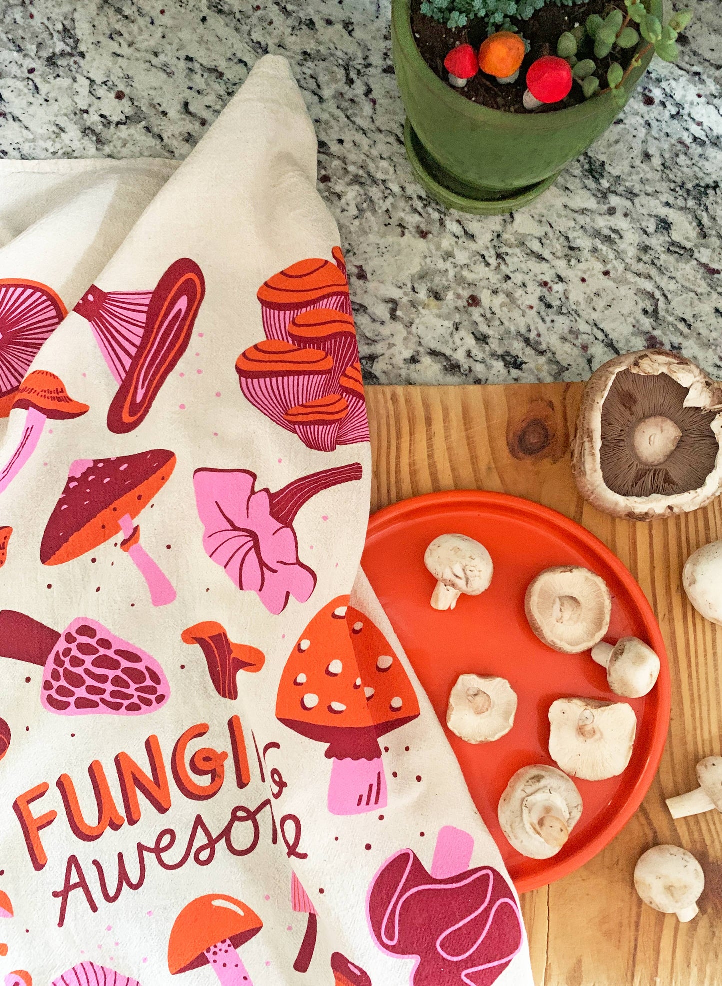 FALL FIELD DAY (Mushroom, Poppies) - Tea Towel Set of 2