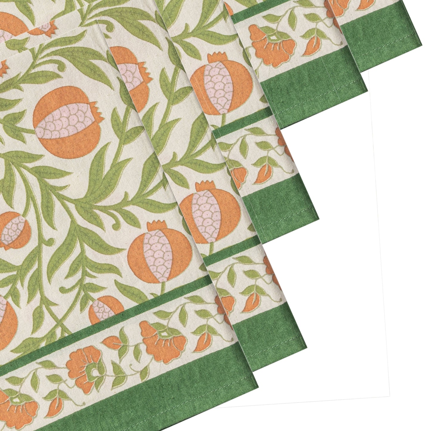 Grenadine Orange & Green Napkins 19x19 - Set of 6