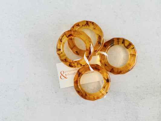 Element Napkin Rings- set of four: Honey
