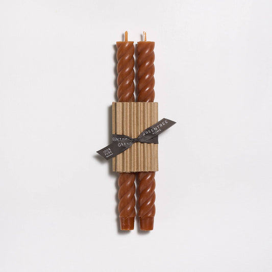 10" Rope Taper Candles: Terra-cotta