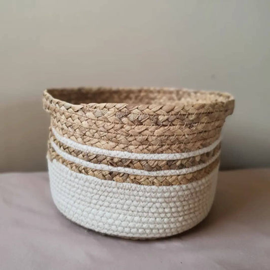 Soft White Basket–Decorative Storage,Planter Basket