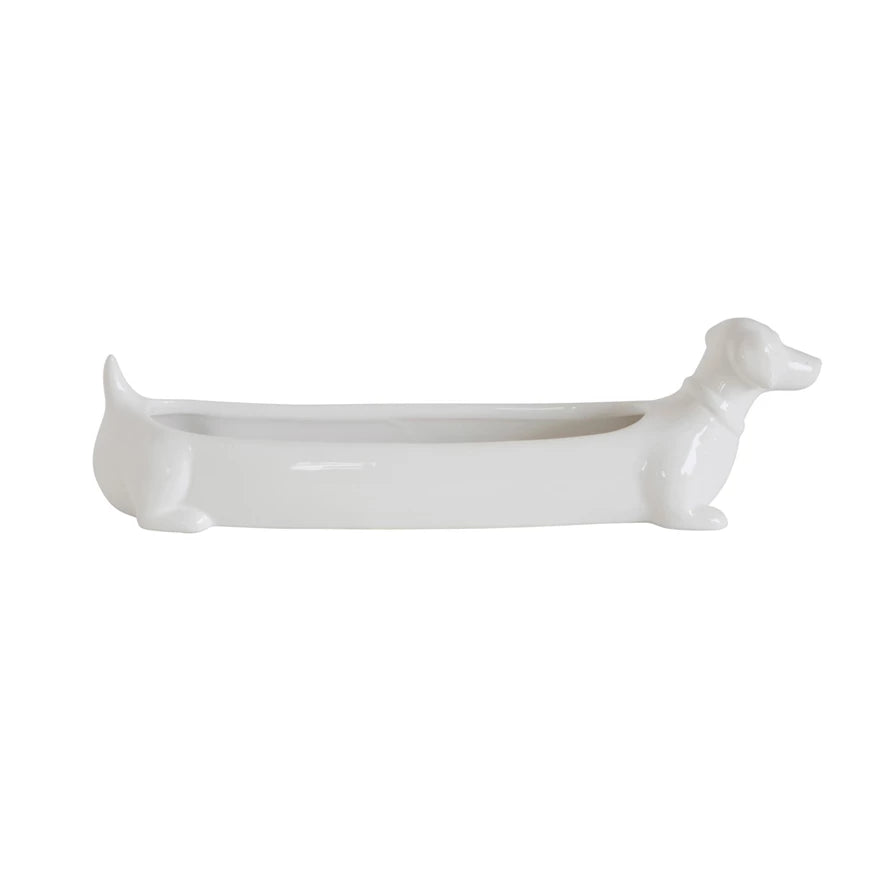 Ceramic Dachshund Cracker Holder