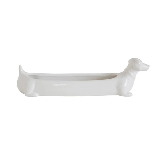 Ceramic Dachshund Cracker Holder