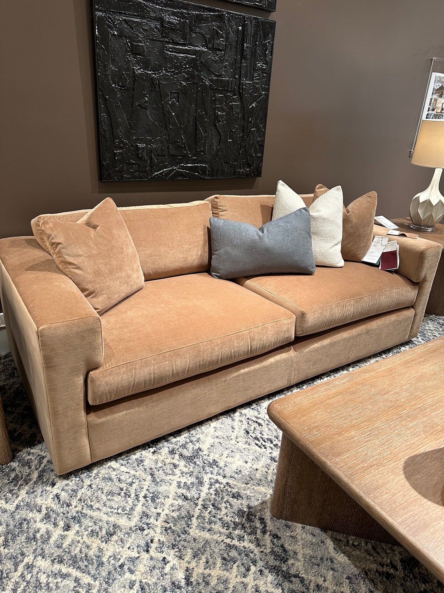 Boca Caramel Velvet Sofa