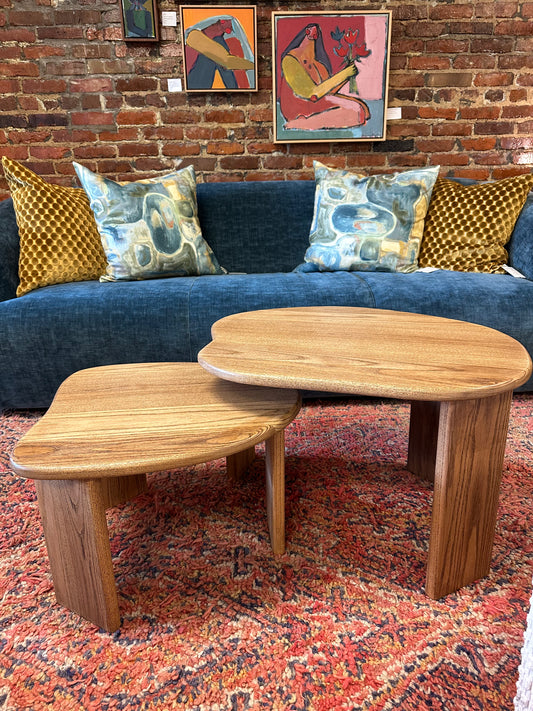 Zan Nesting Oak Coffee Tables - Ash