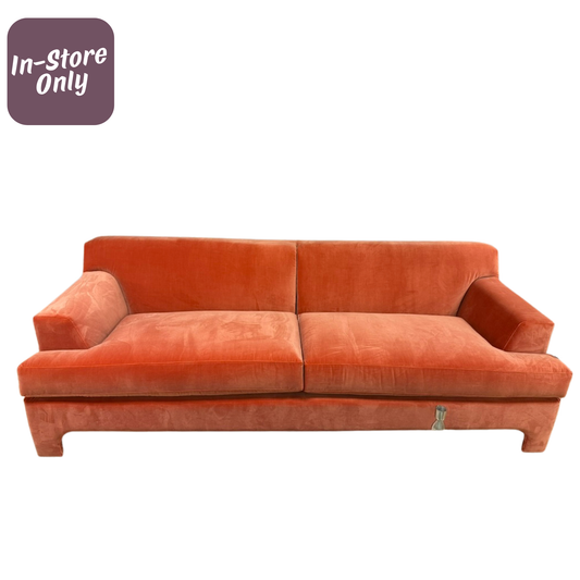 Velvet Paprika Sofa 92x36x32