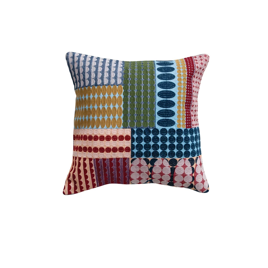 Embroidered Geometric 18" Indoor/Outdoor pillow