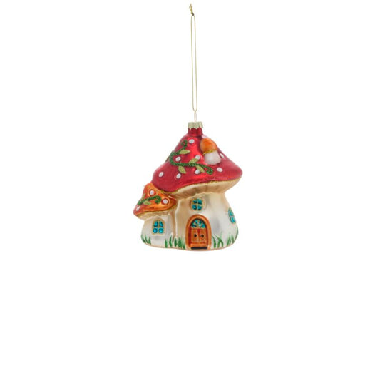 Mushroom House Red Ornament