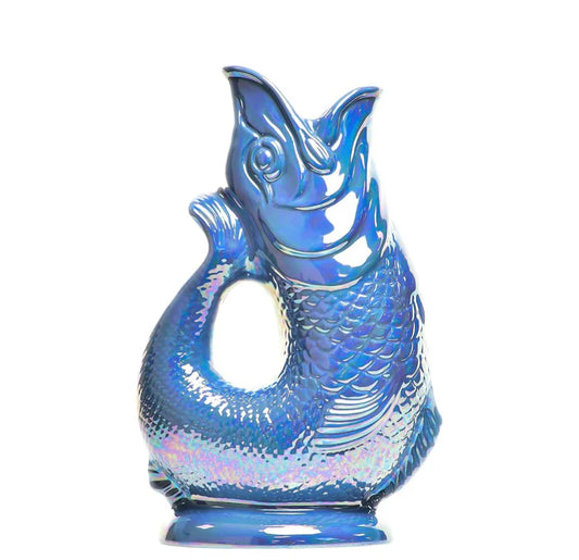 Sea Blue Lustre Gluggle Jug Extra Large