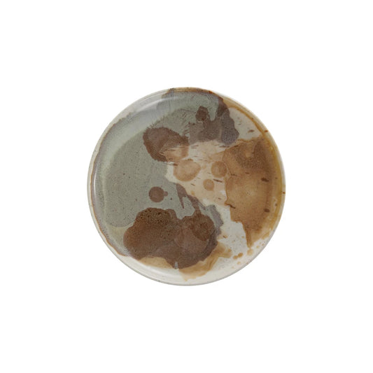8" Stoneware Plate Multi-colored