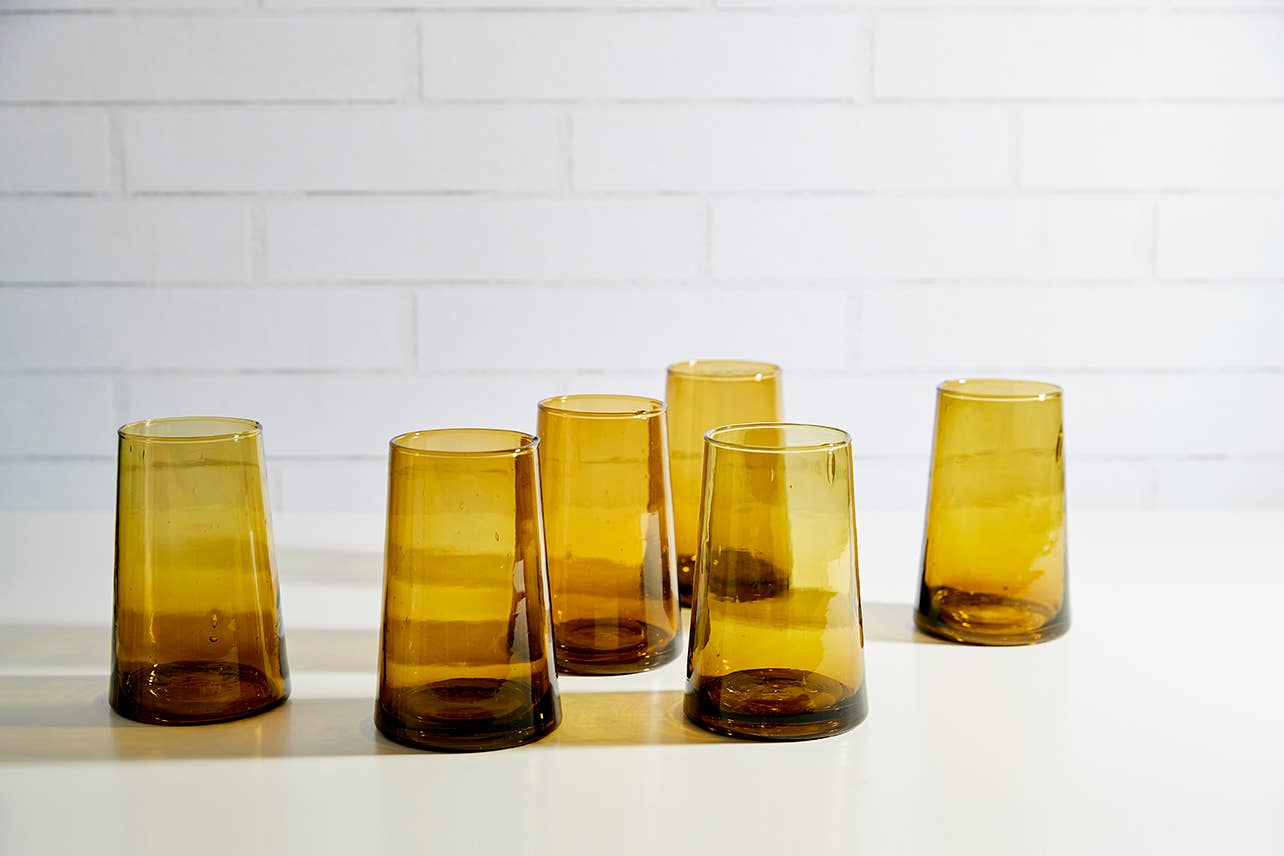 Moroccan Cone Glassware Large - Amber: Amber