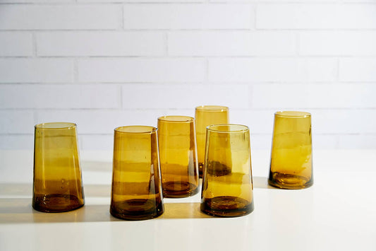 Moroccan Cone Glassware Large - Amber: Amber