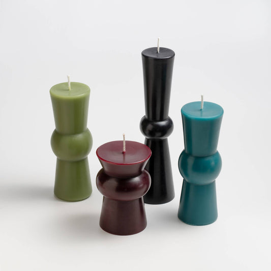 Josee Pillars Handmade Beeswax Sculptural Candles: Bittersweet / Squat
