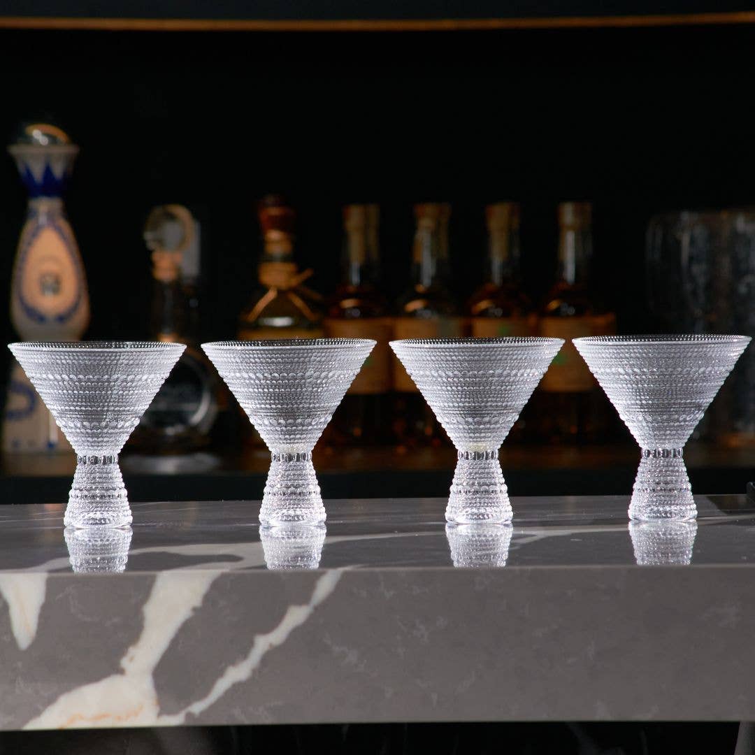 Clear Hobnail Martini Glass -9oz