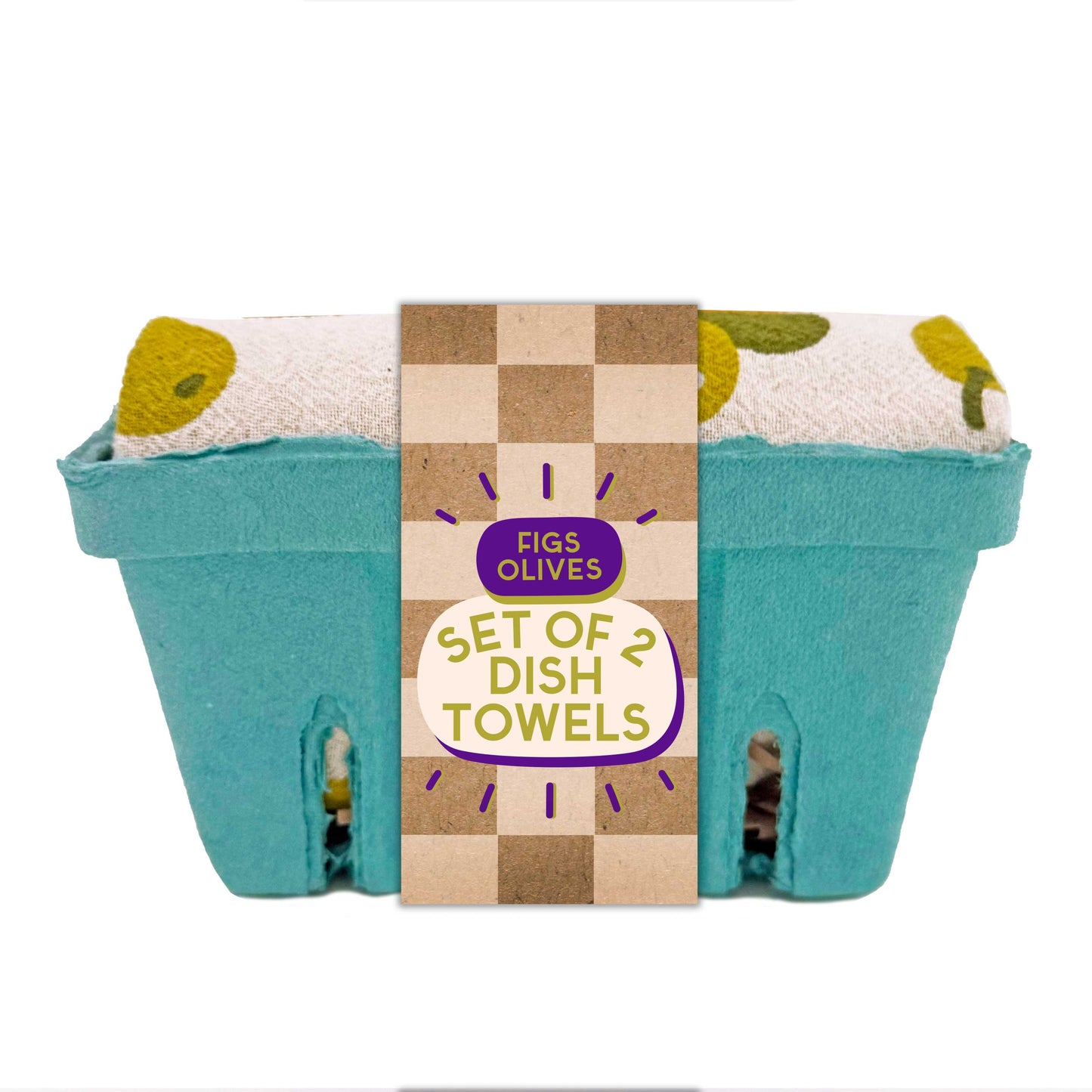 FIGS + OLIVES  (Fig, Olive) - Tea Towel Set oF 2