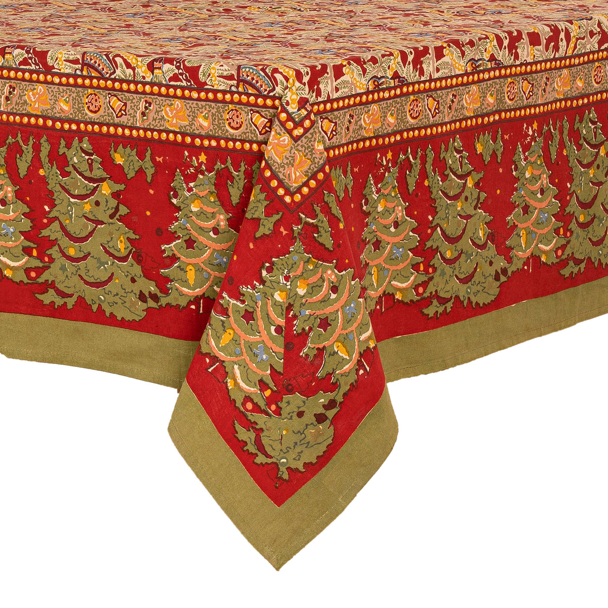 Noel Red & Green | French Tablecloths: 71" x 106"